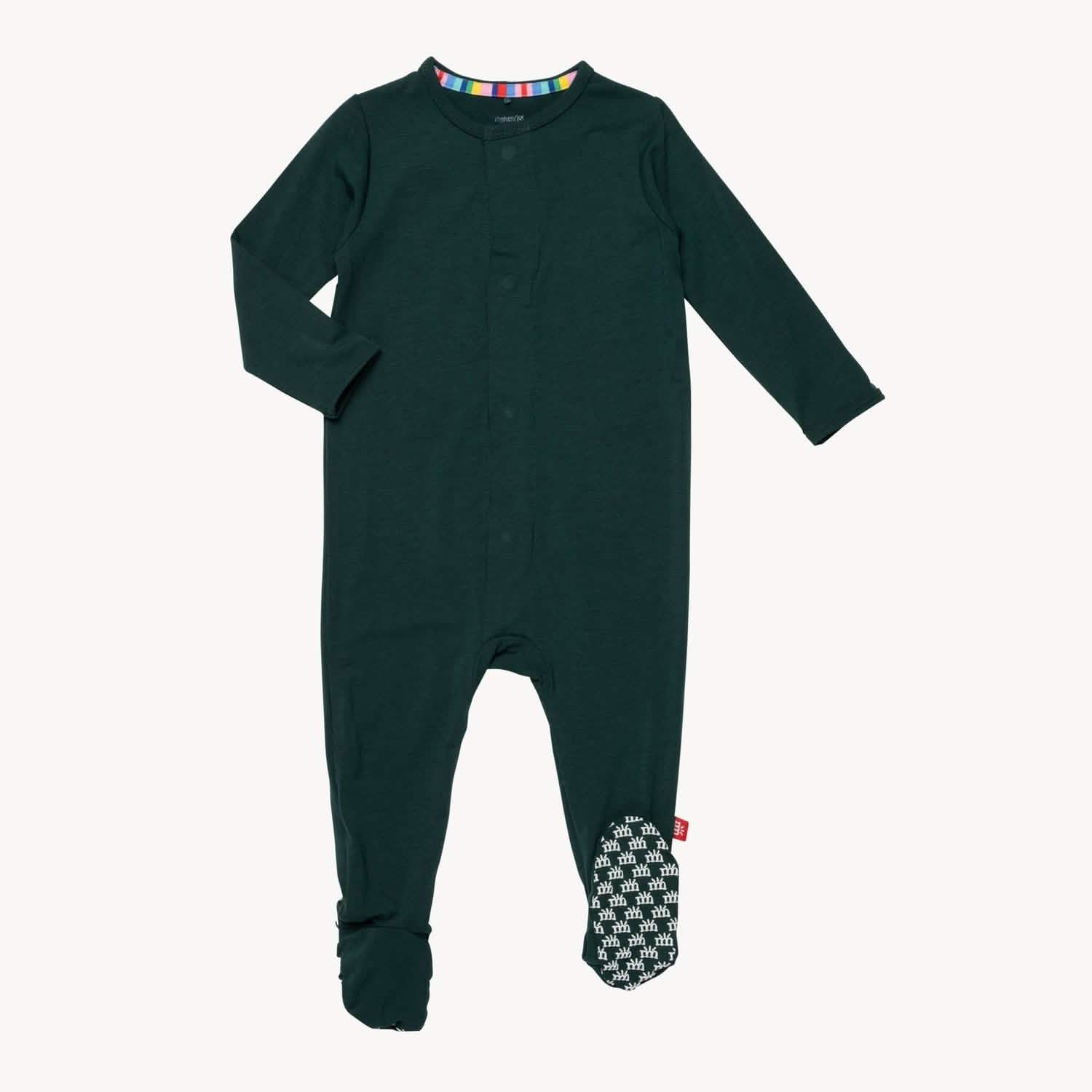 deep emerald RightFit™ magnetic parent favorite footie - re-loved