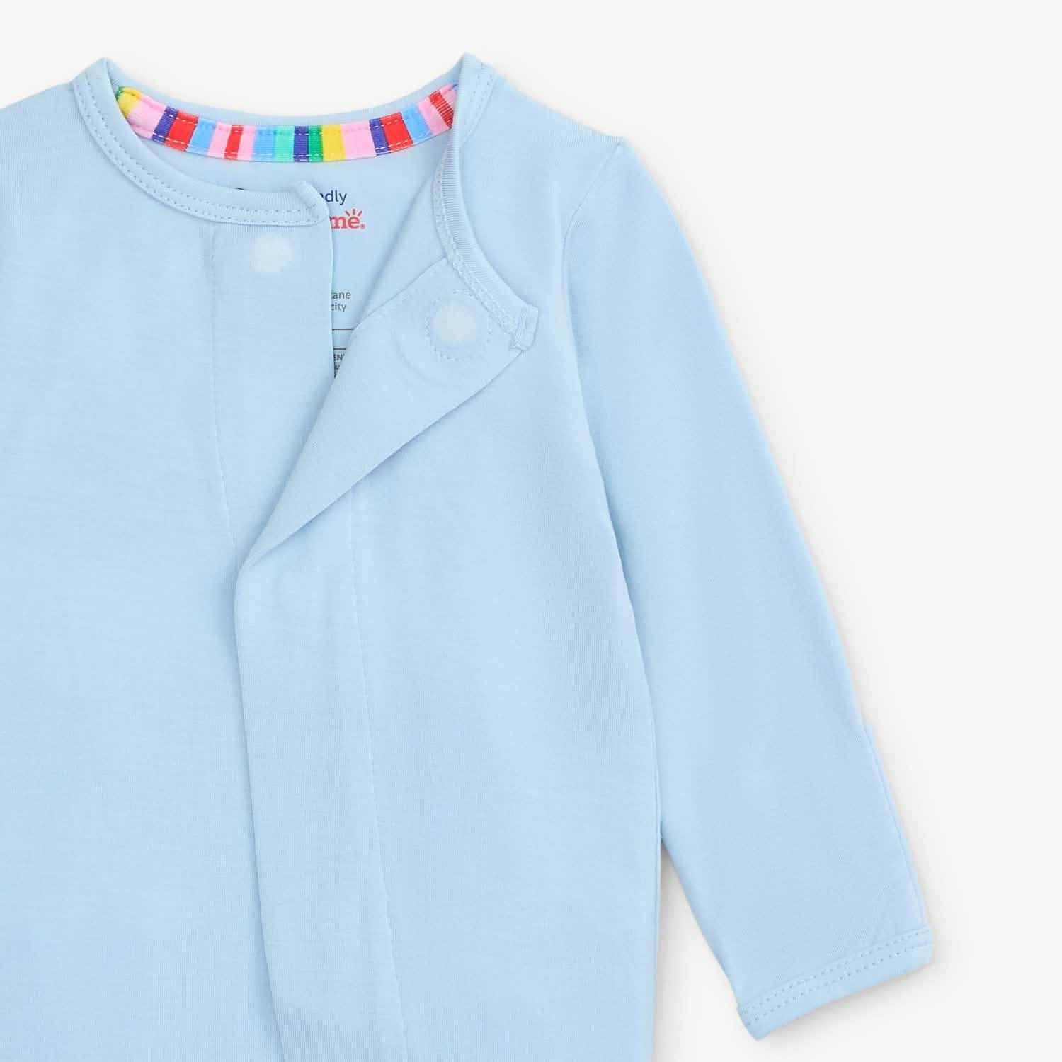 baby blue modal magnetic parent favorite footie - re-loved
