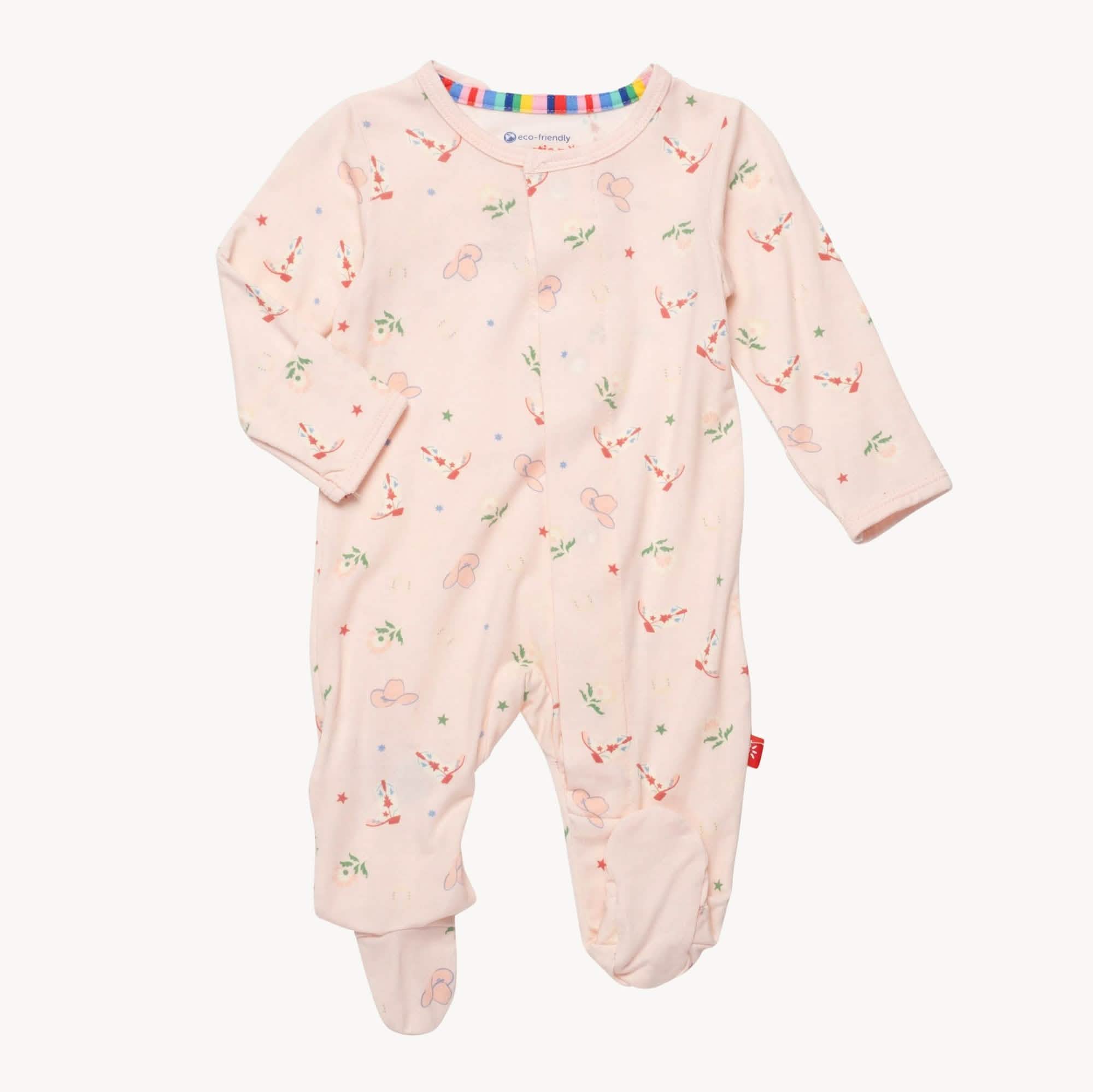 rodeo drive pink modal magnetic parent favorite footie - re-loved