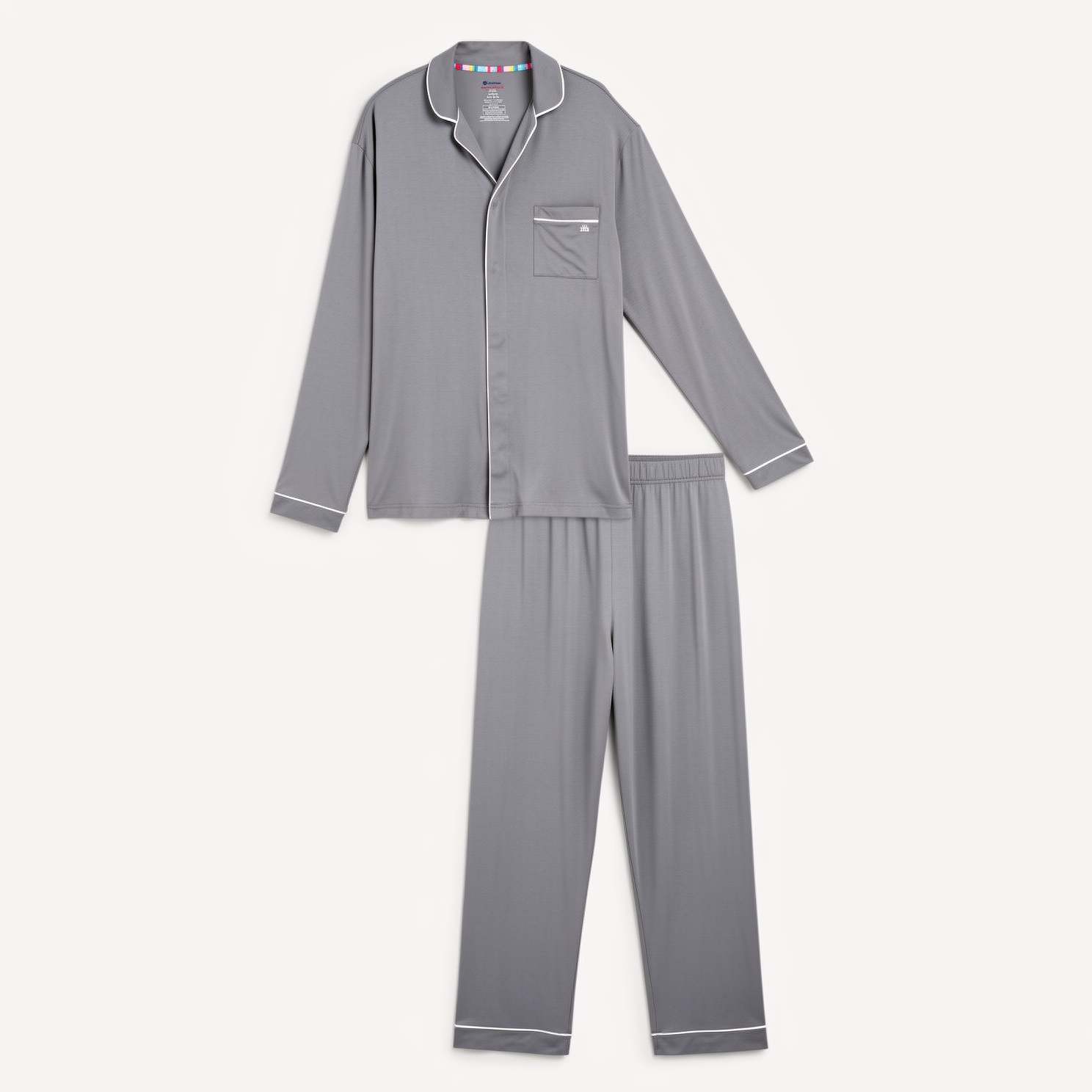 gray mist modal magnetic classic with a twist long sleeve pajama set