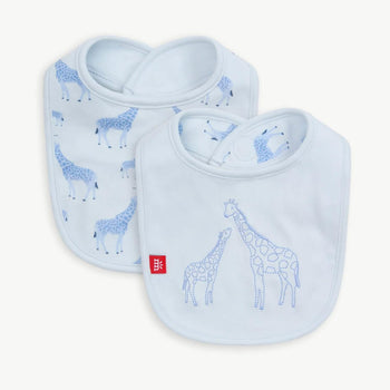 Blue Jolie Giraffe Organic Cotton Magnetic Reversible Bib