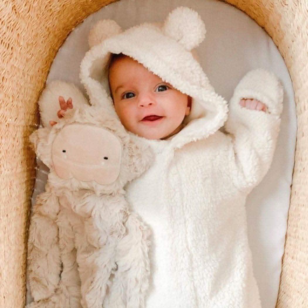 Cream Fleece Magnetic Snowsuit Bunting Pram - re-loved