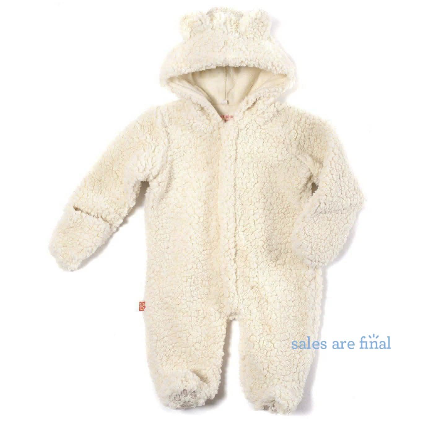 Cream Fleece Magnetic Snowsuit Bunting Pram