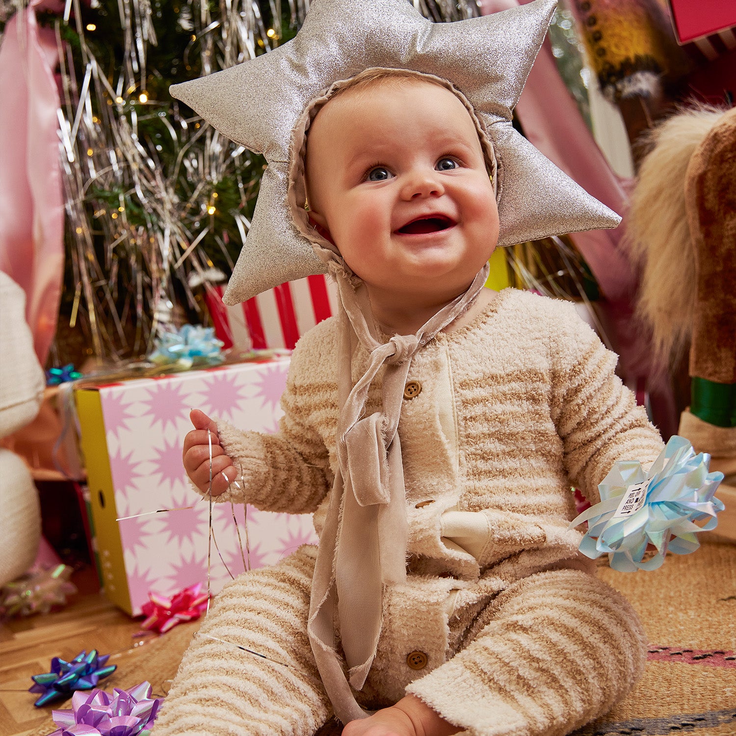 Magnetic Me magnetic sweater romper with magnetic closures down the front, view 2