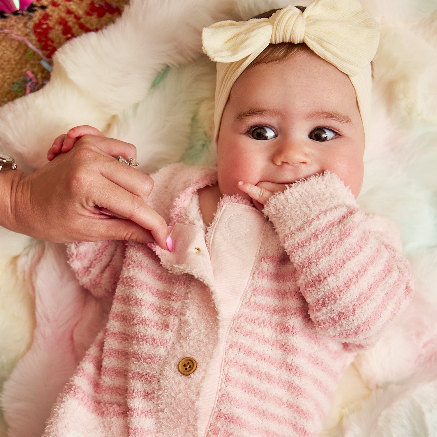 Magnetic Me magnetic sweater romper with magnetic closures down the front, view 4
