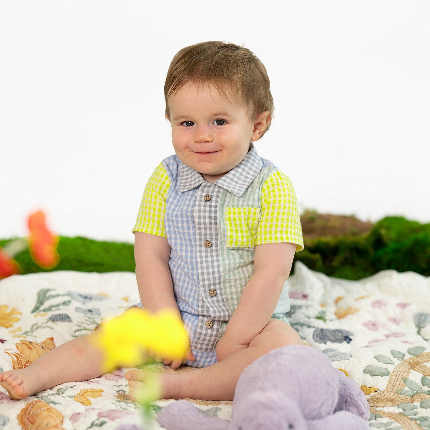 Magnetic Boys Collar Romper