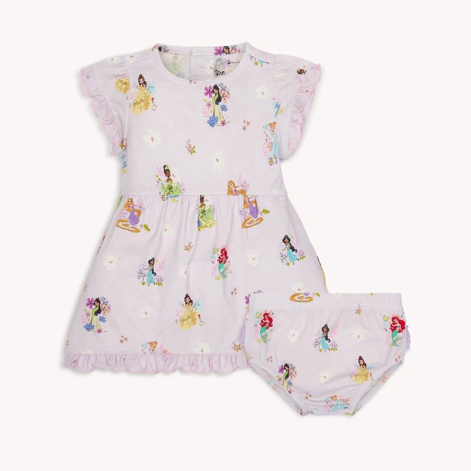 Disney | Magnetic Me Princess modal magnetic little baby dress + diaper cover set - re-loved