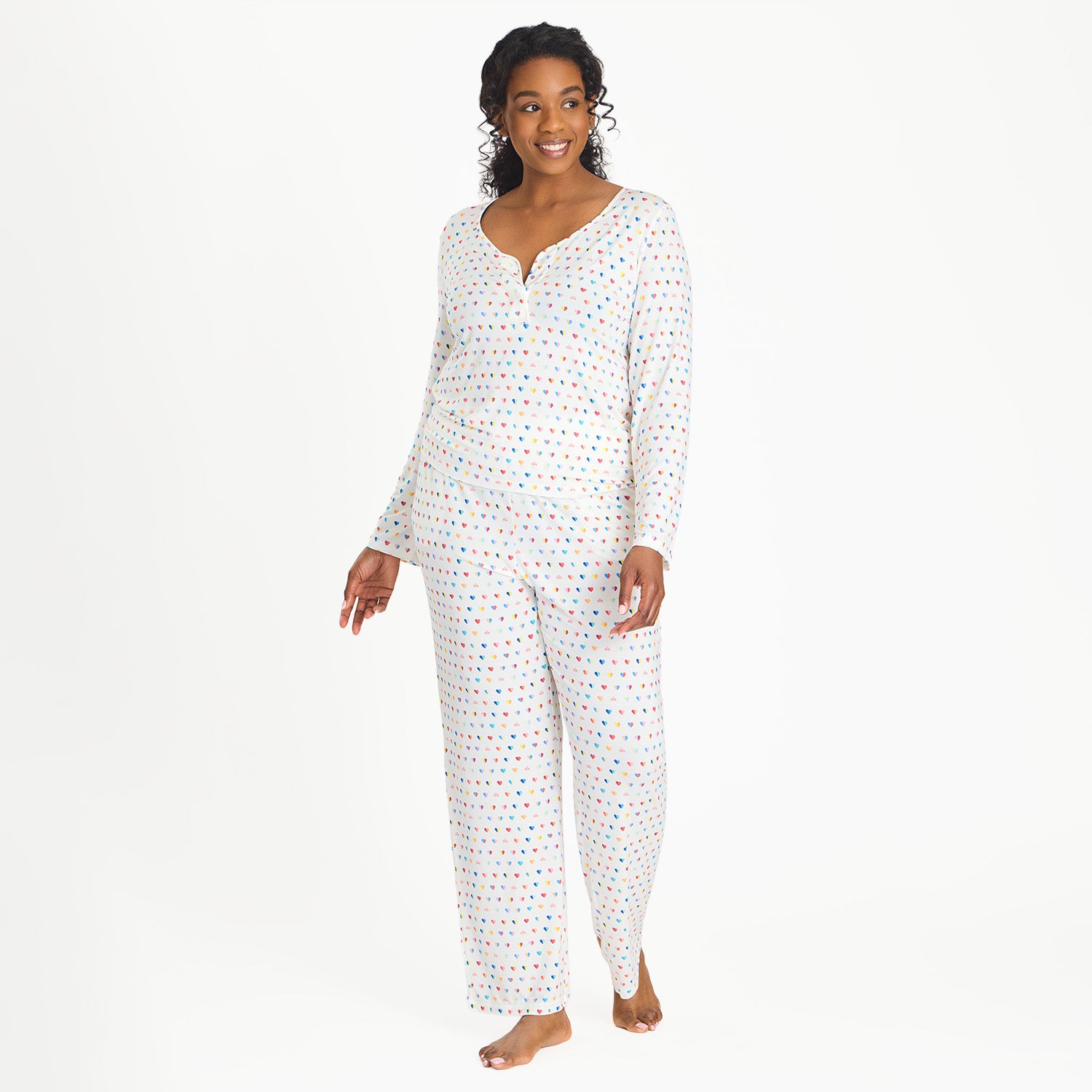 Magnetic Me women's magnetic signature pj set with magnetic closures down the front, front view