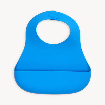 marine blue silicone magnetic feeding bib