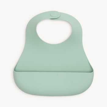 misty green silicone magnetic feeding bib