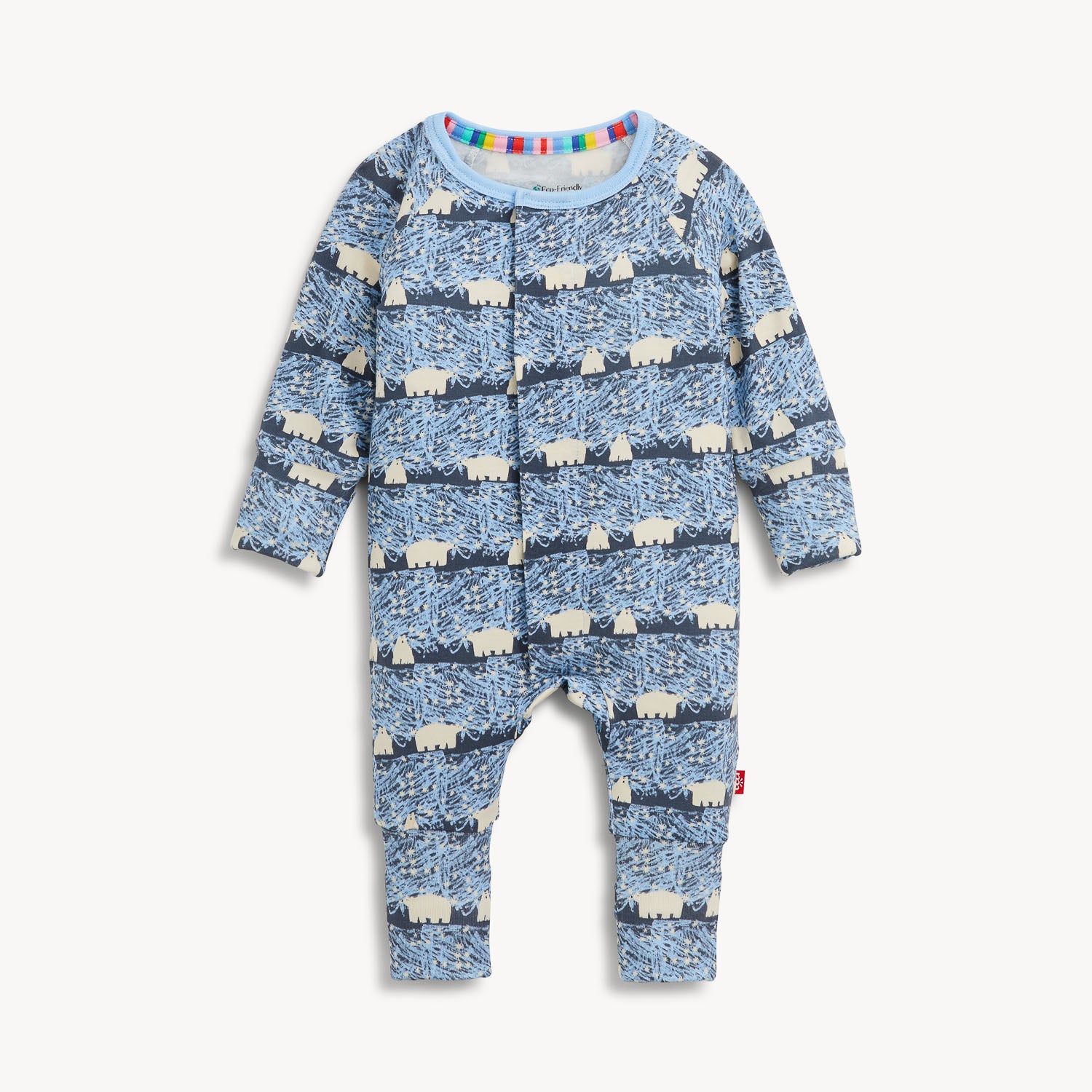 Magnetic Me magnetic convertible coverall with magnetic closures down the front, front view