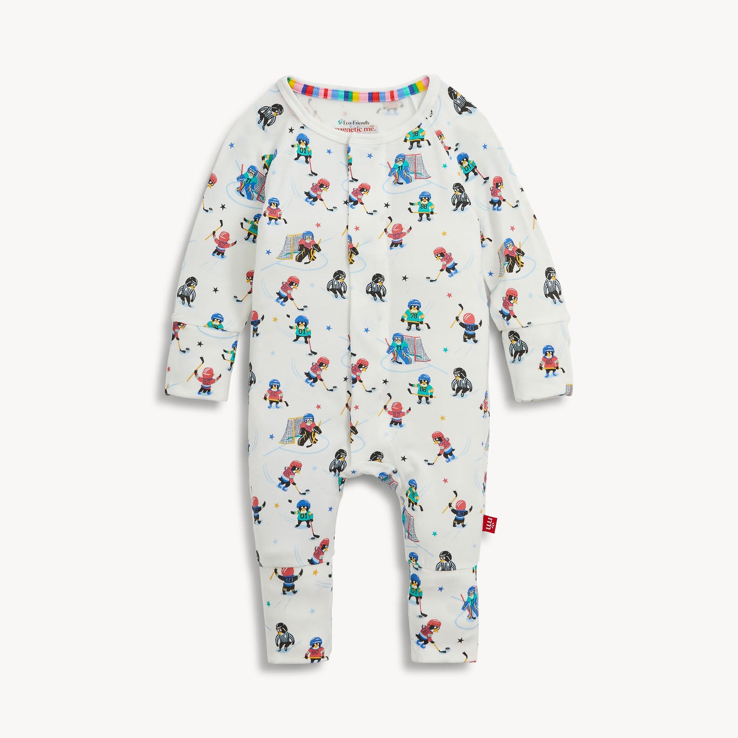 Magnetic Me magnetic convertible coverall with magnetic closures down the front, front view
