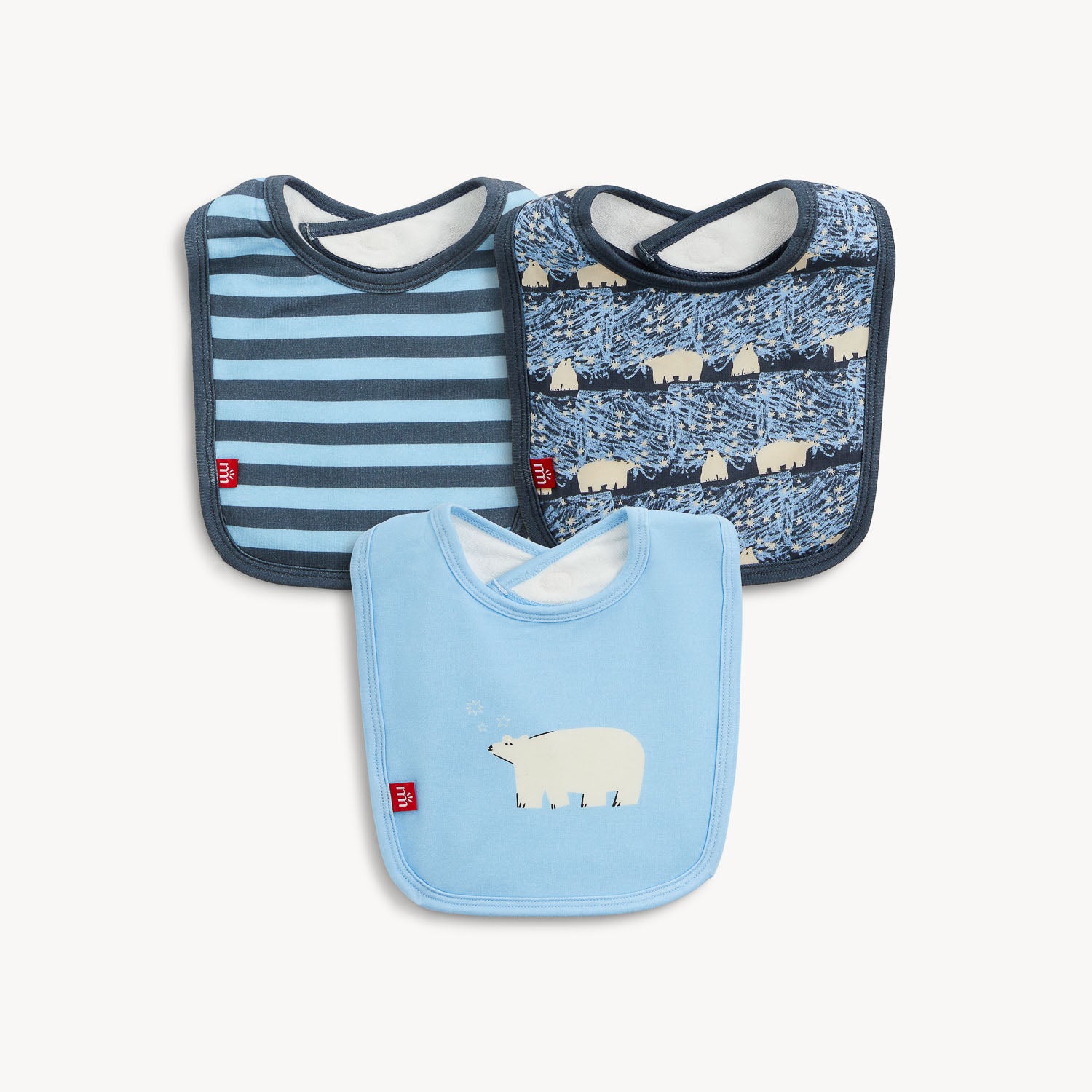Magnetic Me magnetic bib 3-pack with magnetic neck closure