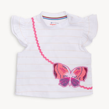 all a-flutter yarn dye t-shirt with bag