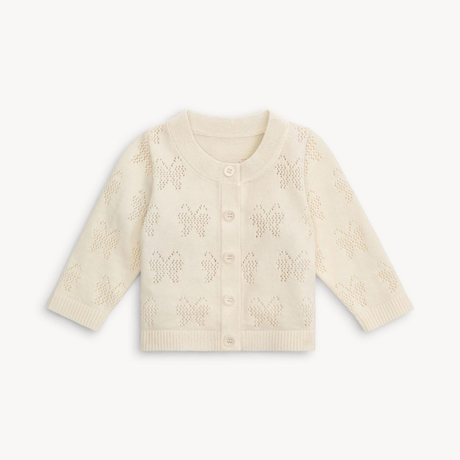 white cotton magnetic cardigan - re-loved