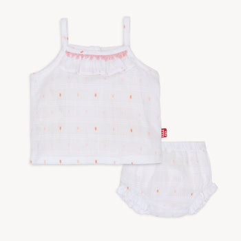 swiss dot cotton poplin magnetic tank + bloomer set