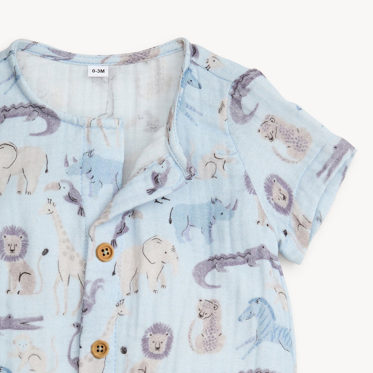 jungle jazz cotton gauze magnetic short sleeve romper - re-loved