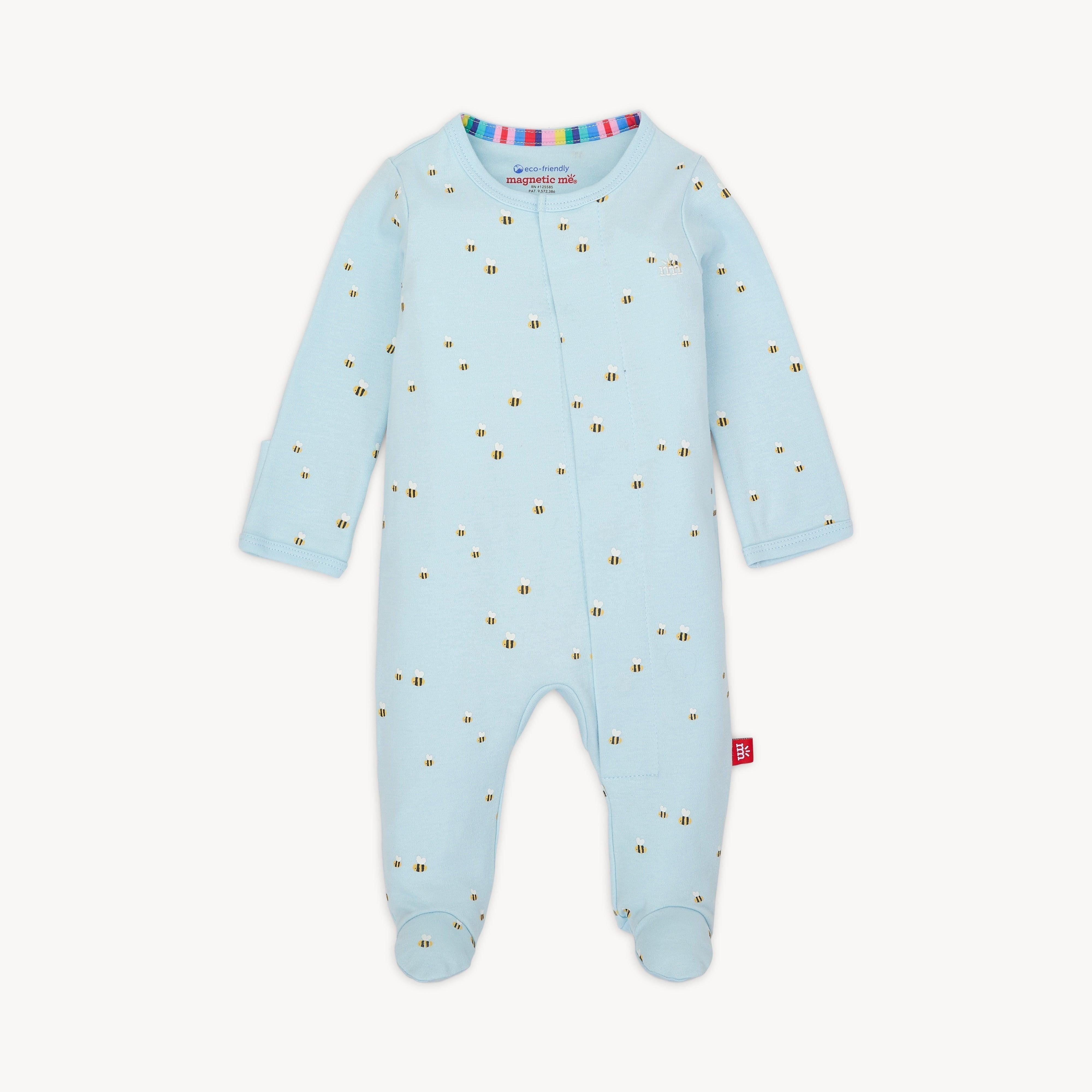 honey hill organic cotton magnetic parent favorite footie - re-loved