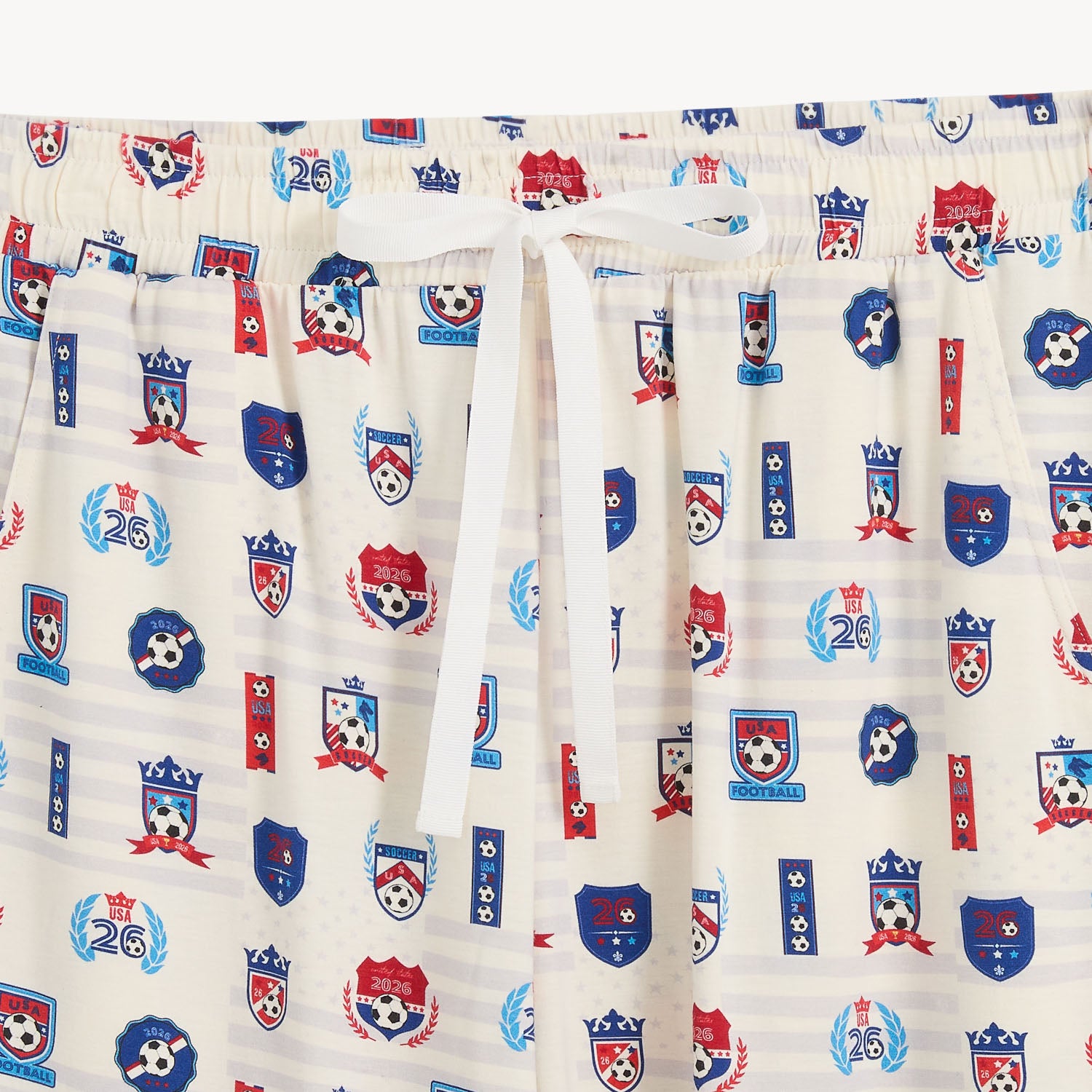 Pants with USA Team -themed pattern featuring logos, by Magnetic Me