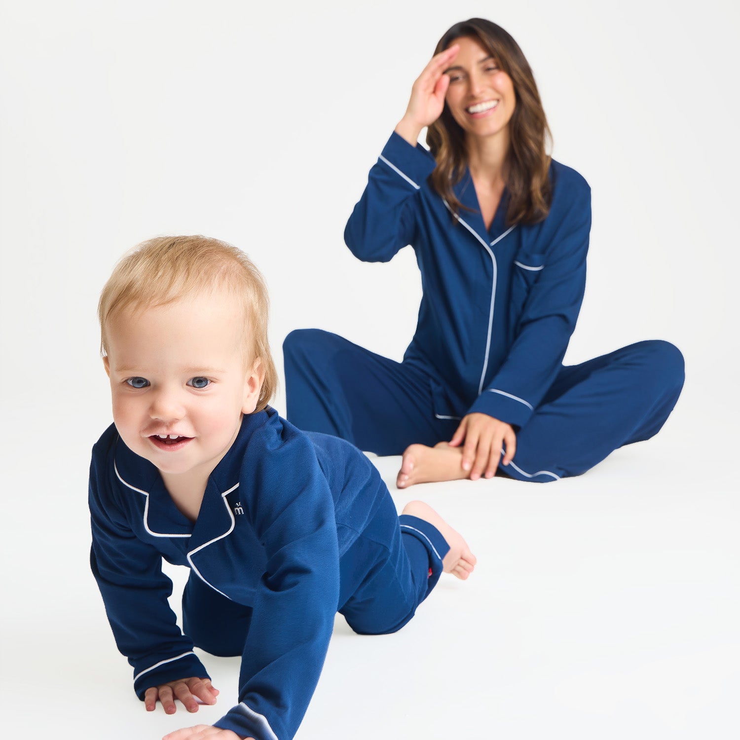 Magnetic Me women's magnetic classic with a twist pj set with magnetic closures down the front, view 9