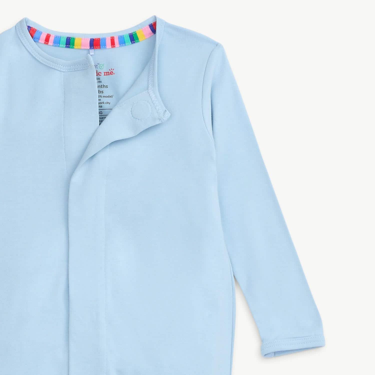 baby blue RightFit™ magnetic parent favorite footie