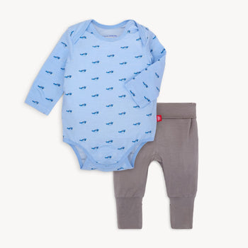 baby got track modal tiny tornado bodysuit + pant set