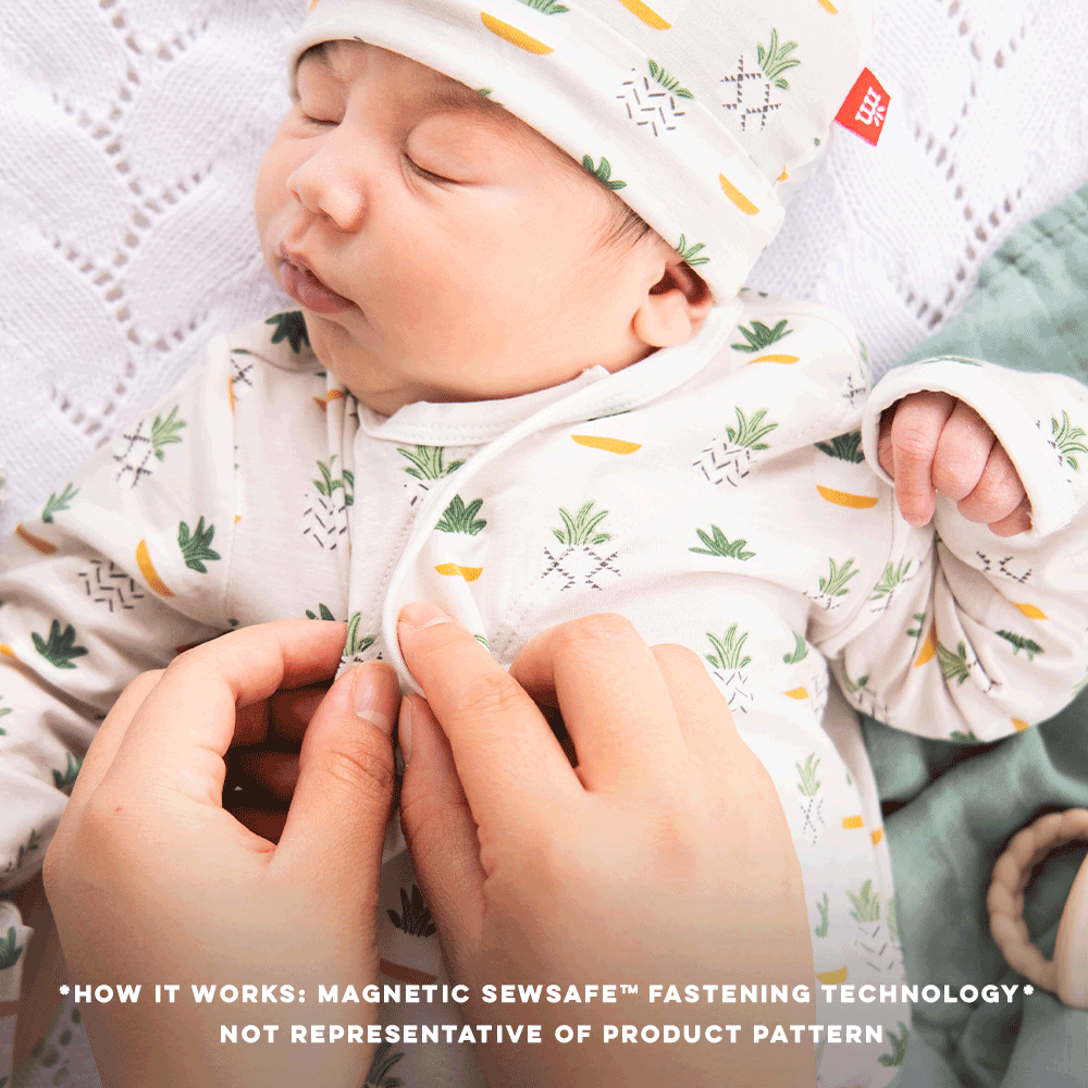 beenie von weinie modal magnetic cozy sleeper gown + hat set