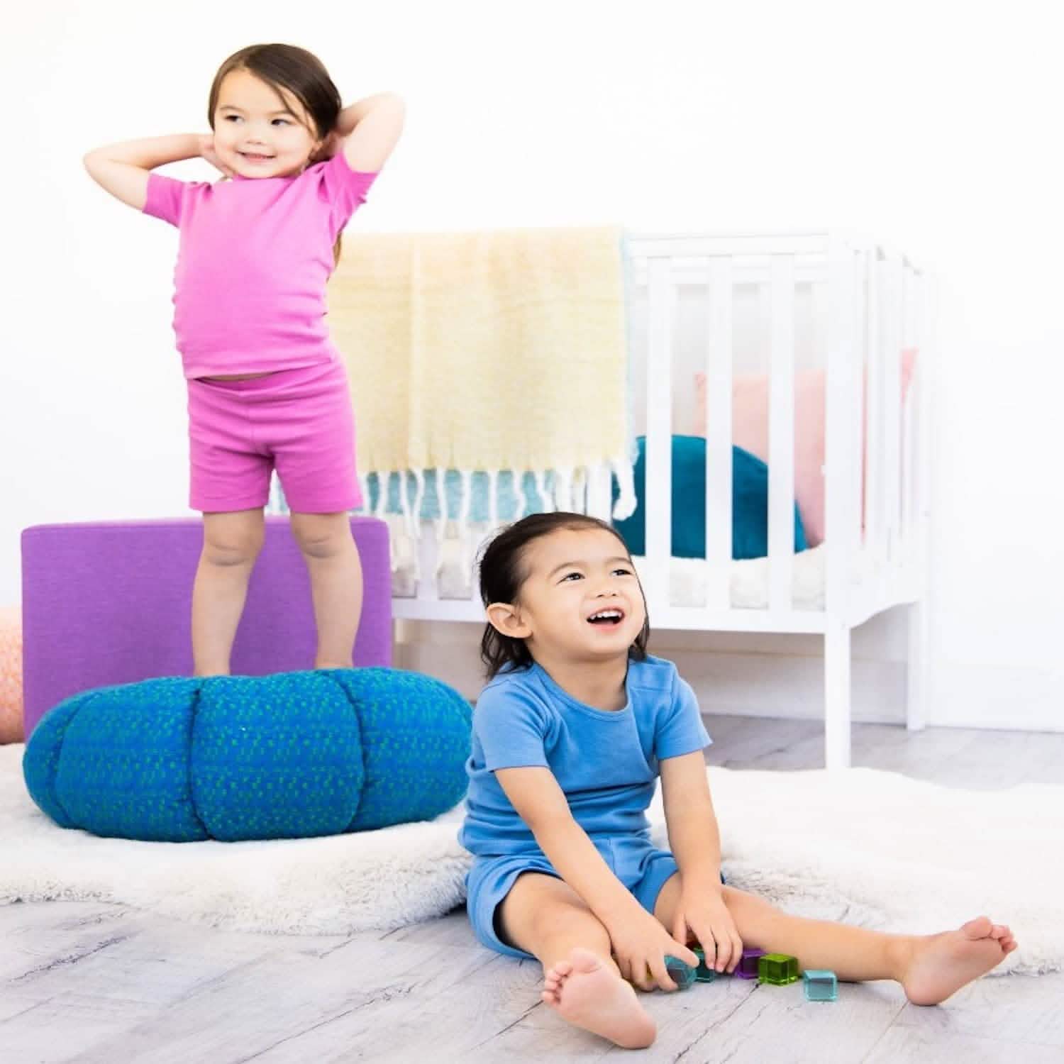 berry wine organic cotton magnetic kids pajama shortie set