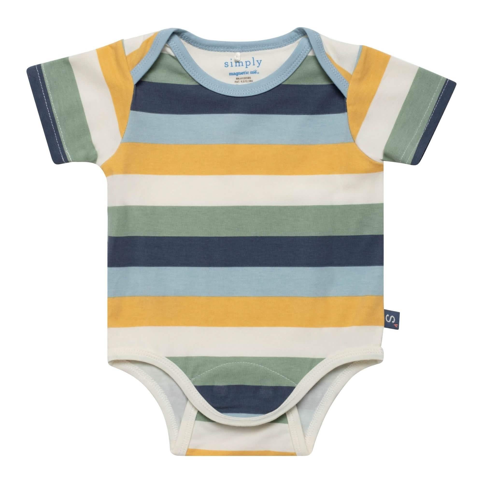 big multi stripe blue cloudstretch™ magnetic bodysuit - re-loved