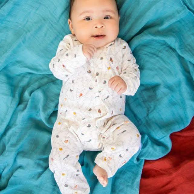 bird song organic cotton magnetic coverall - re-loved