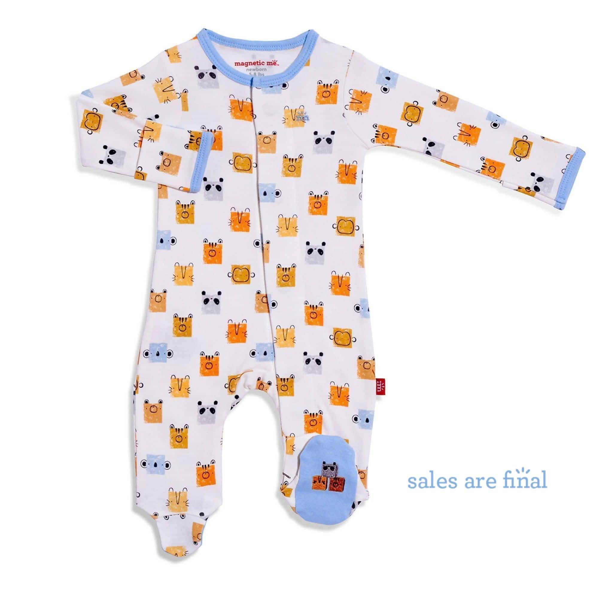 block heads organic cotton magnetic parent favorite footie - re-loved