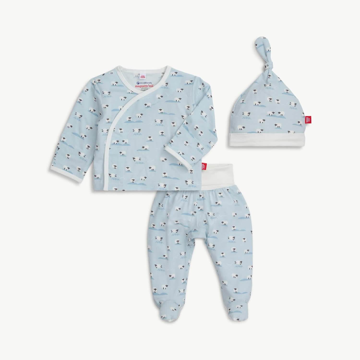 blue baa baa baby modal magnetic take-me-home kimono set