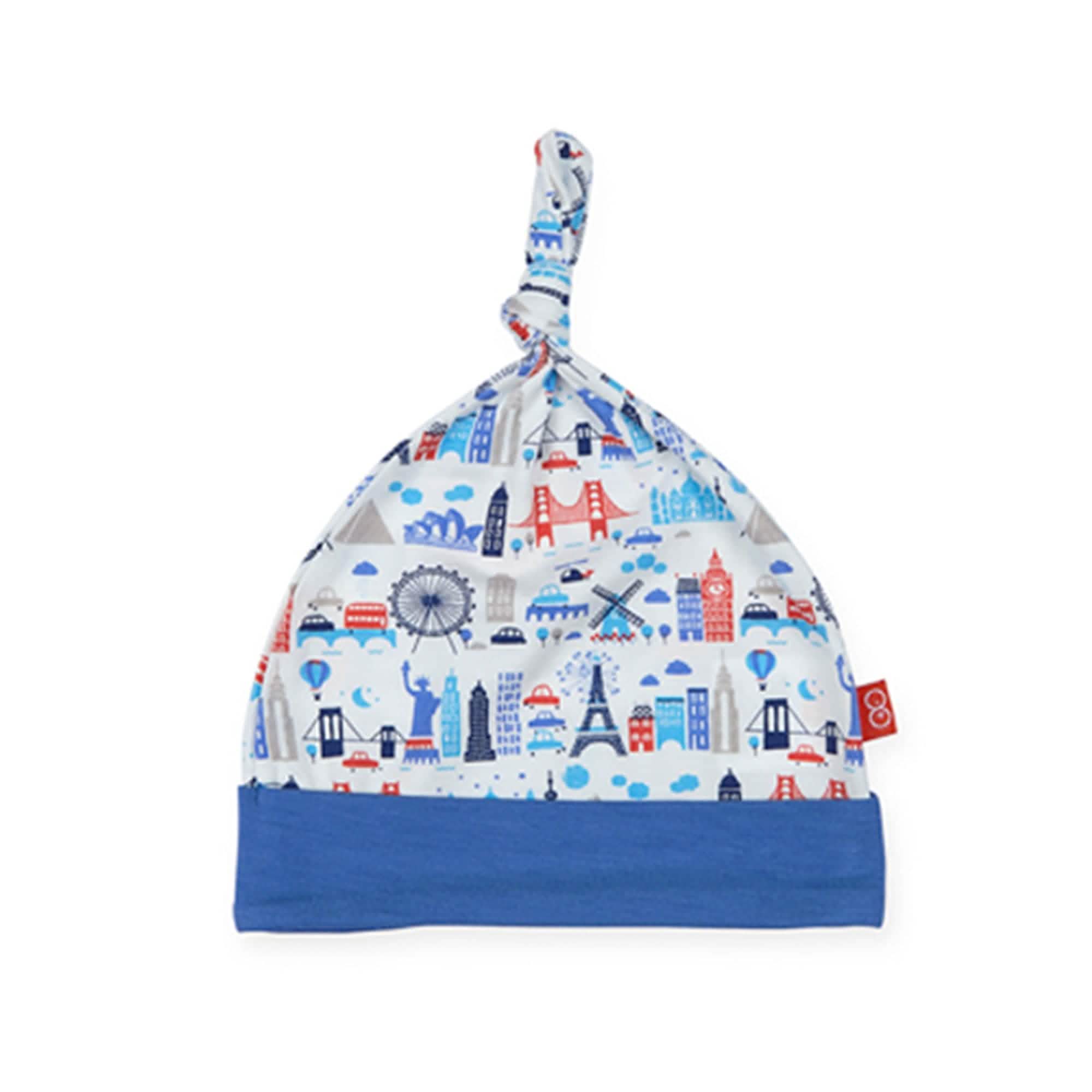 blue globetrotter modal knot hat - re-loved