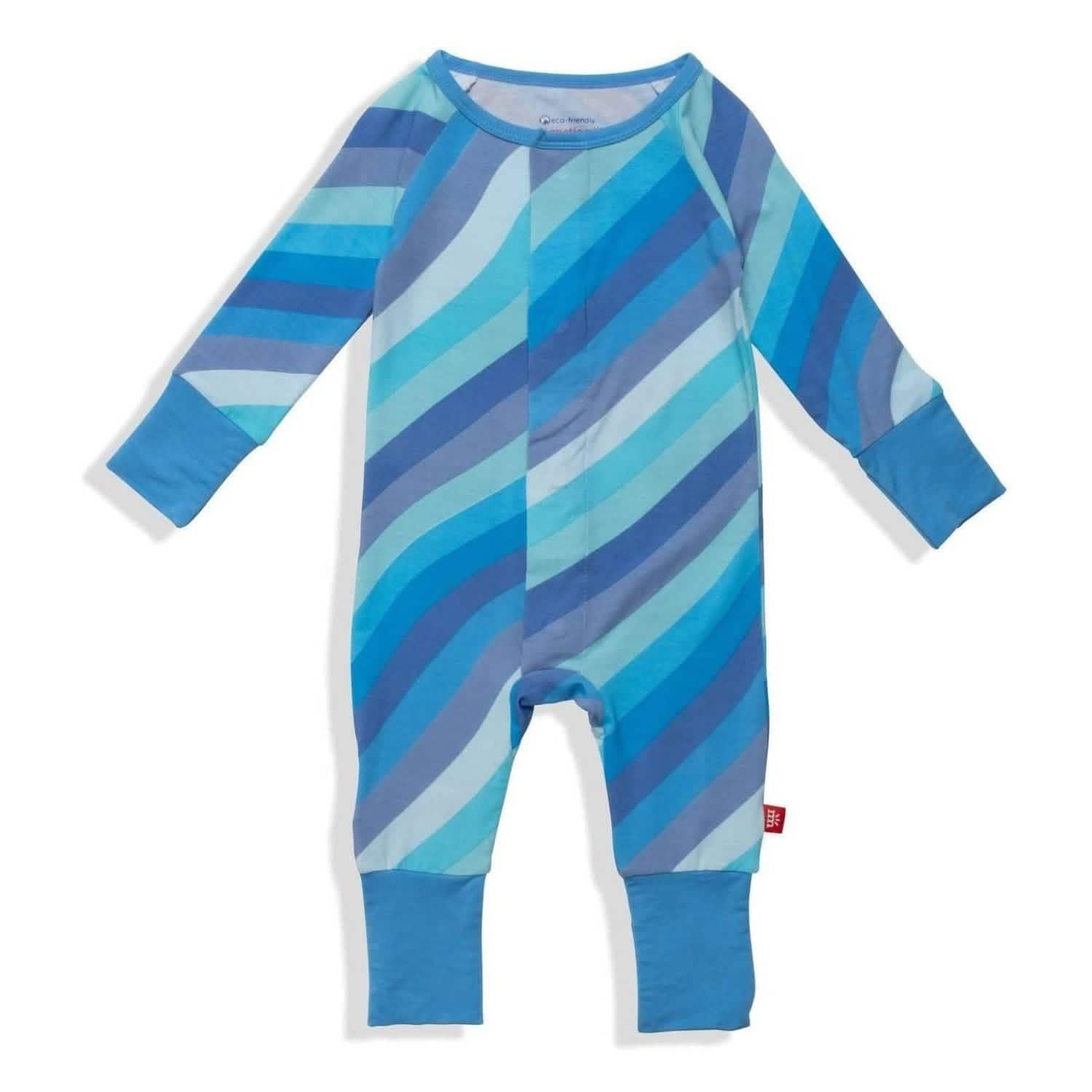 blue shine modal magnetic grow with me convertible coverall - re-loved