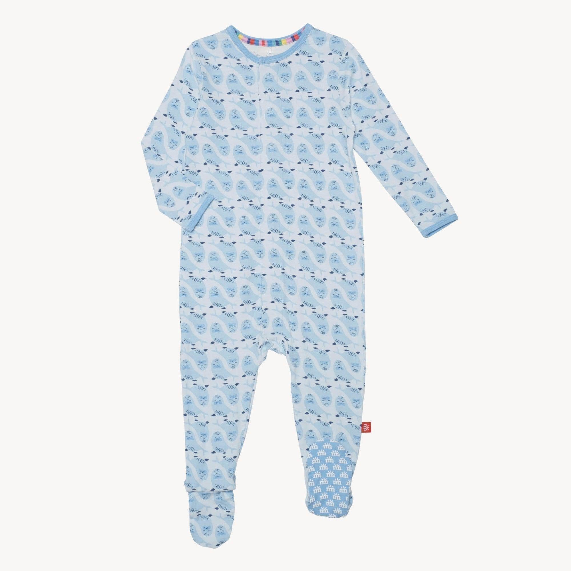 blue signed sealed delivered RightFit™ magnetic parent favorite footie - re-loved