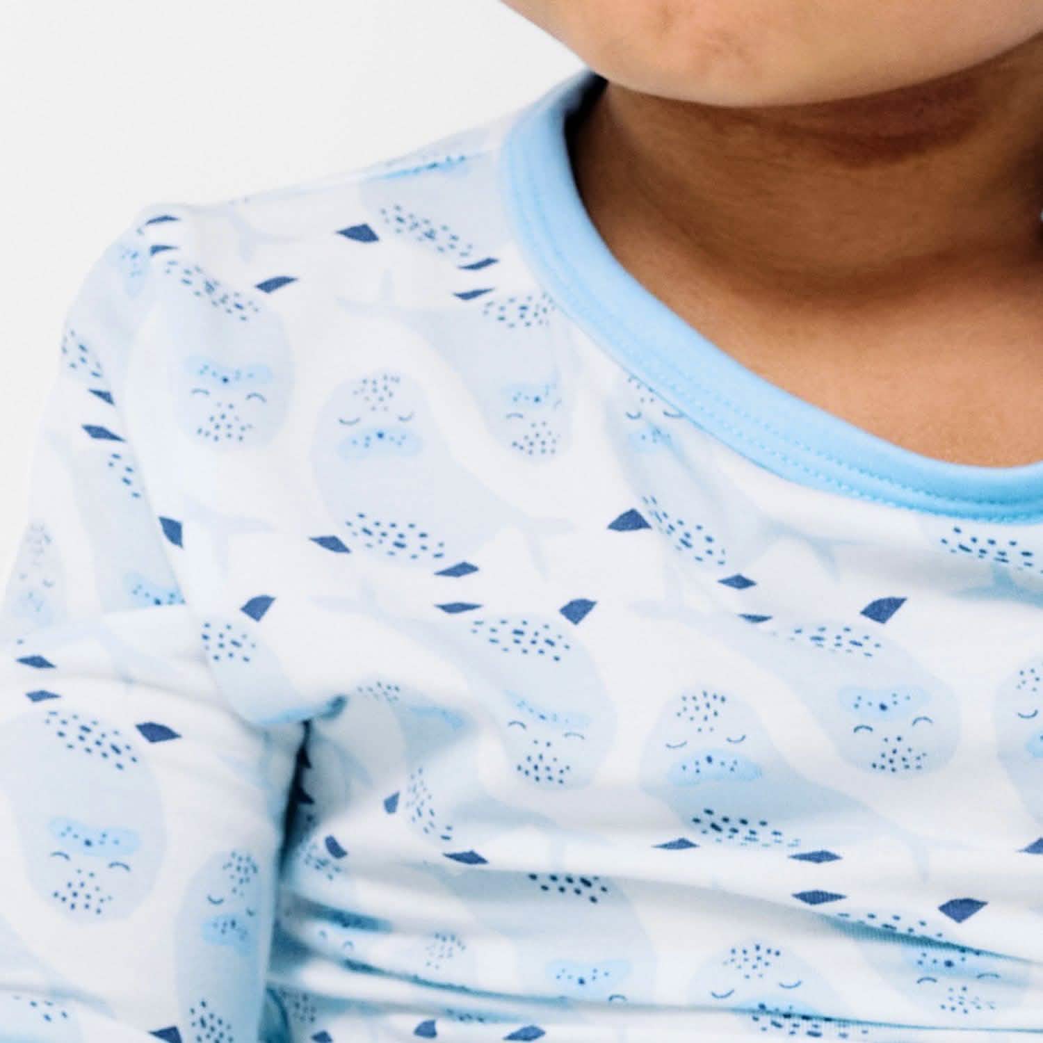 blue signed sealed delivered modal magnetic no drama pajama kids long sleeve set