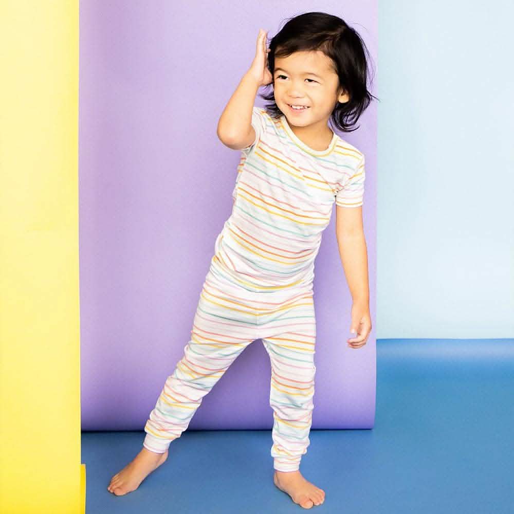 candy stripe modal magnetic no drama pajama short sleeve set