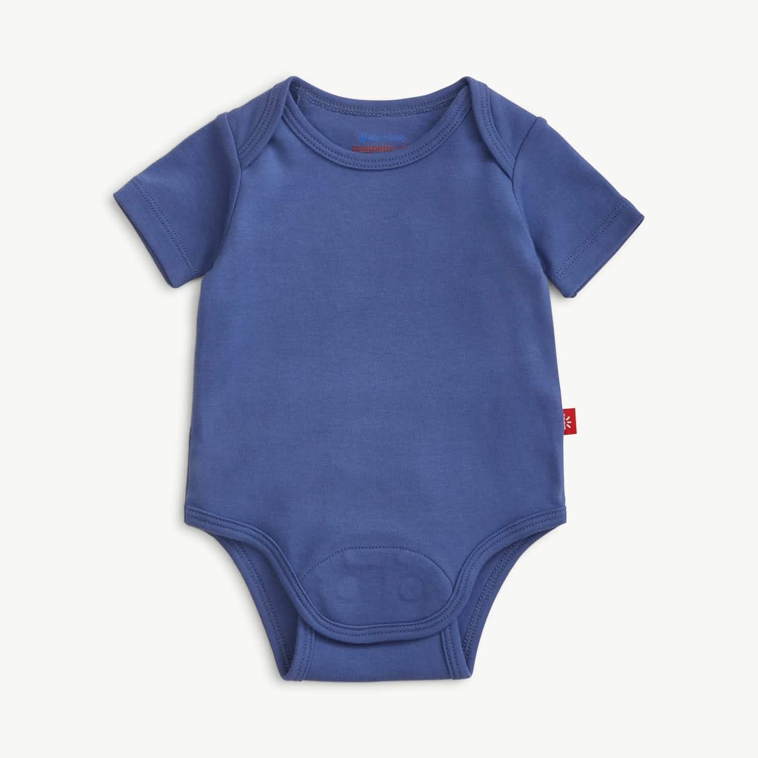 chambray organic cotton magnetic bodysuit