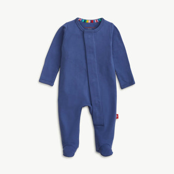 chambray organic cotton magnetic parent favorite footie