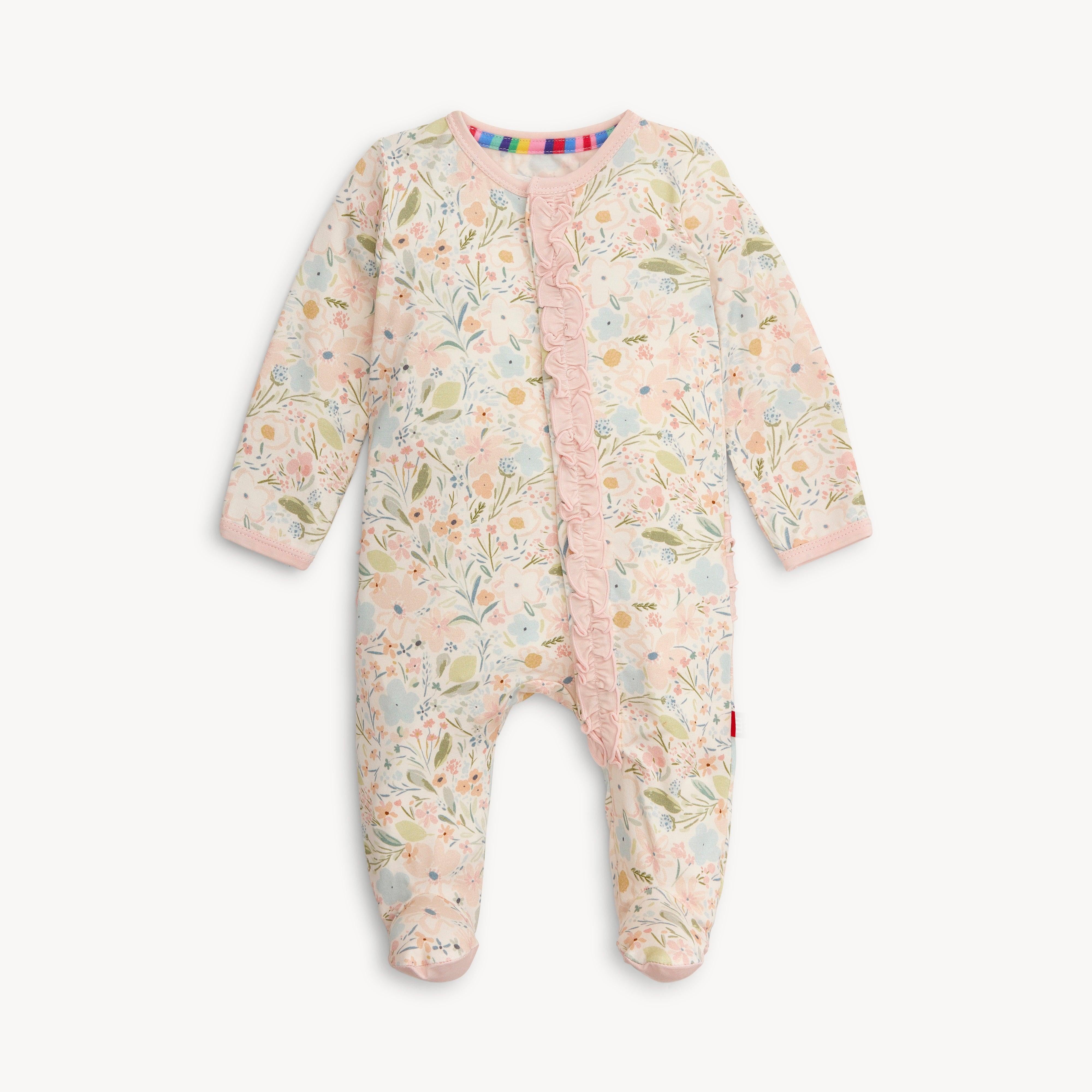 charlotte modal magnetic parent favorite footie with ruffle - re-loved