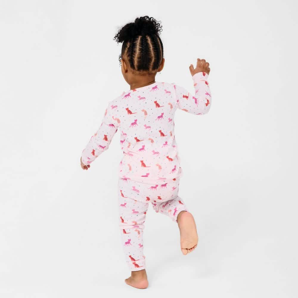 cheetah bonita organic cotton magnetic no drama pajama kids long sleeve set