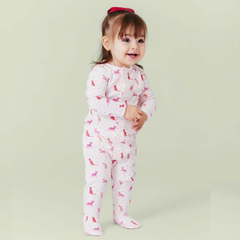 cheetah bonita organic cotton magnetic parent favorite footie