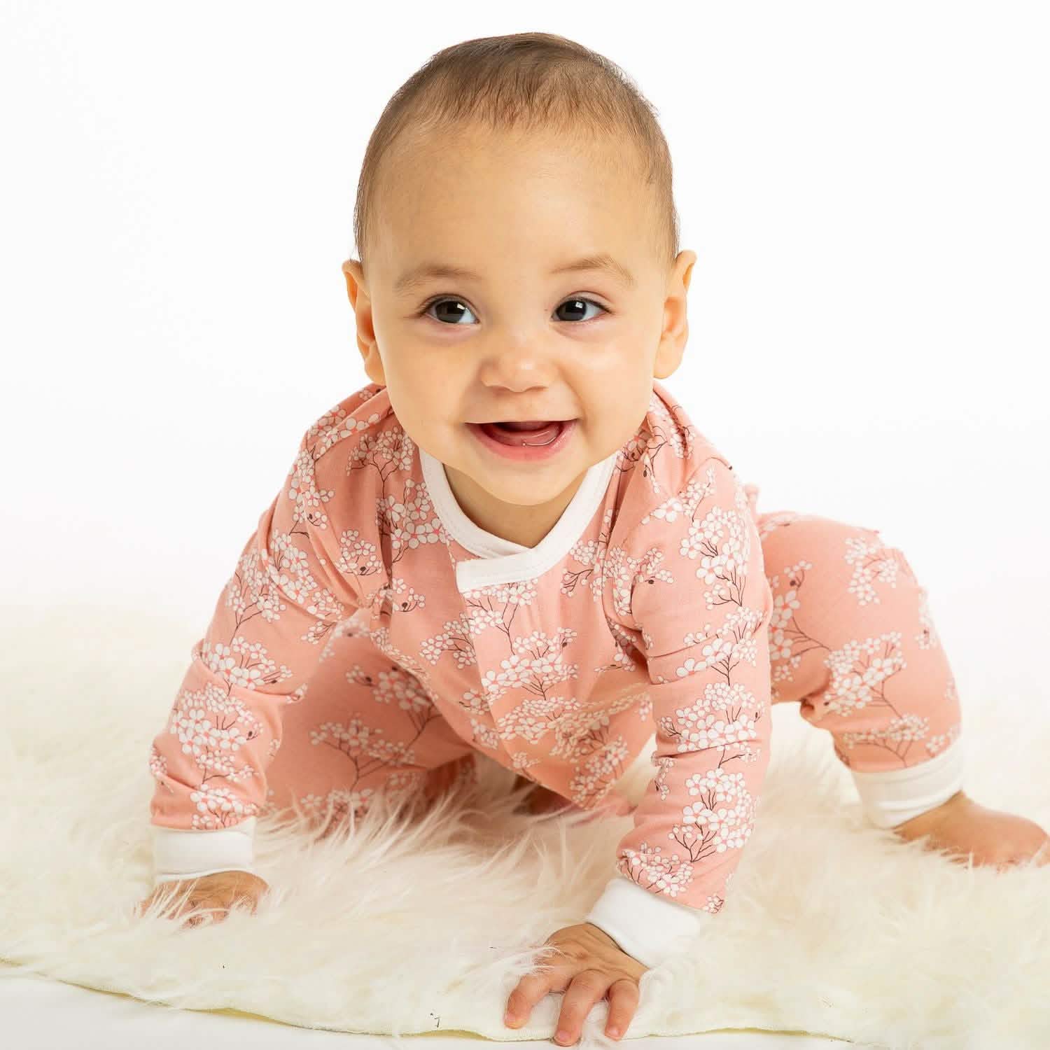cherry blossom modal magnetic fuss free coverall - re-loved