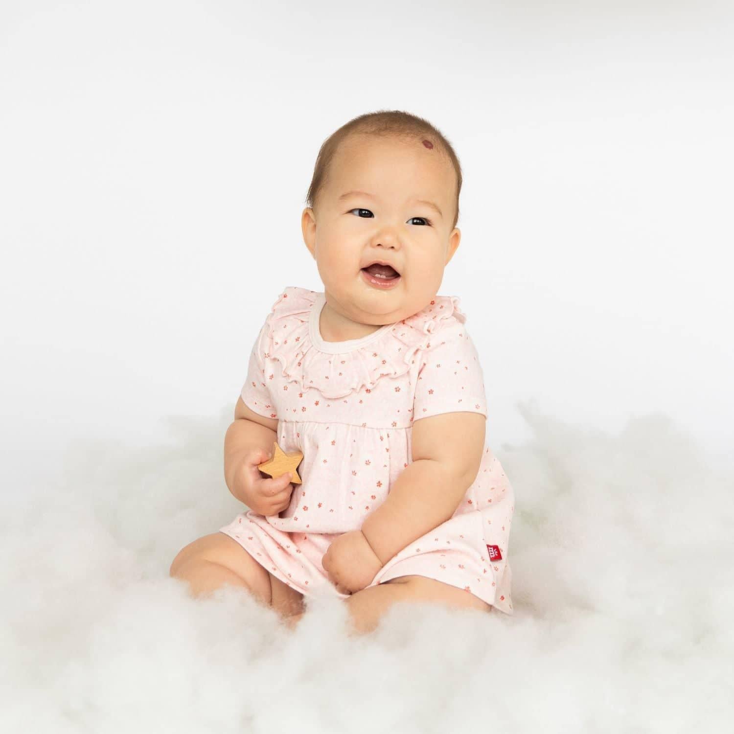 chloe organic cotton magnetic little baby dress + diaper cover set - re-loved