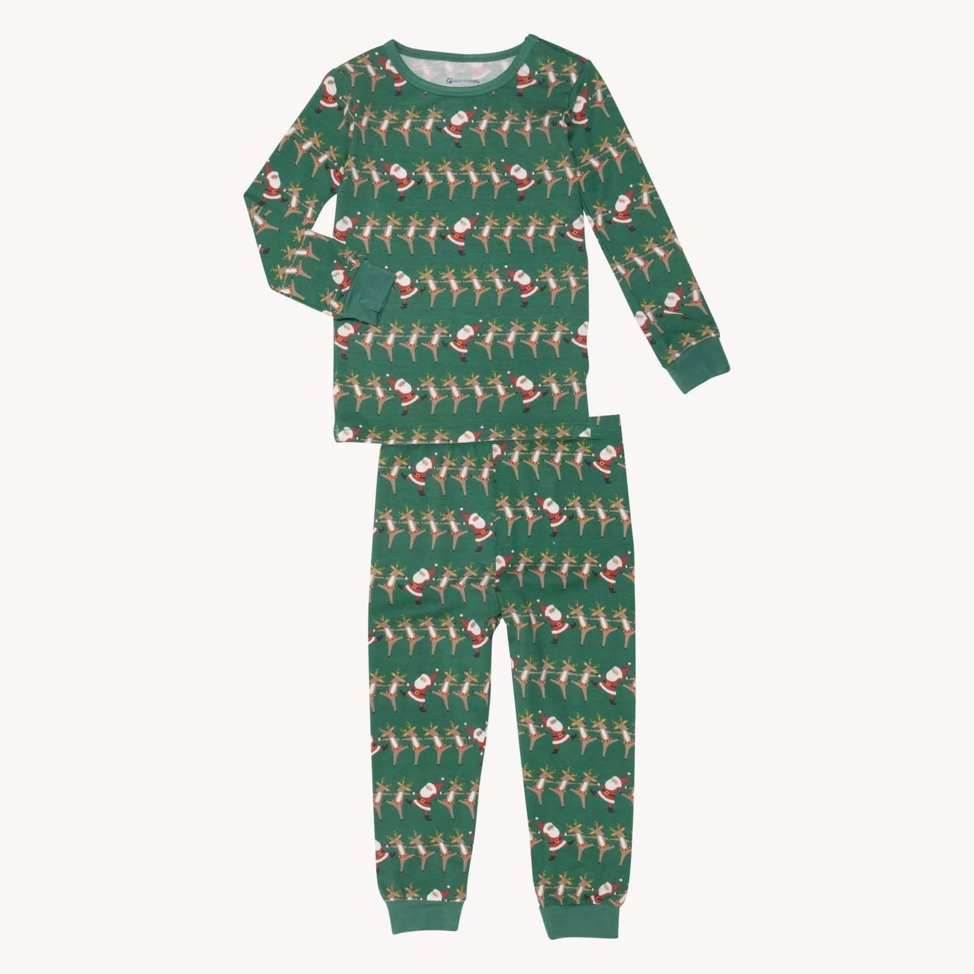 christmas can can modal magnetic no drama pajama kids long sleeve set - re-loved