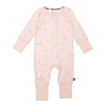 coral floral modal magnetic grow with me convertible coverall