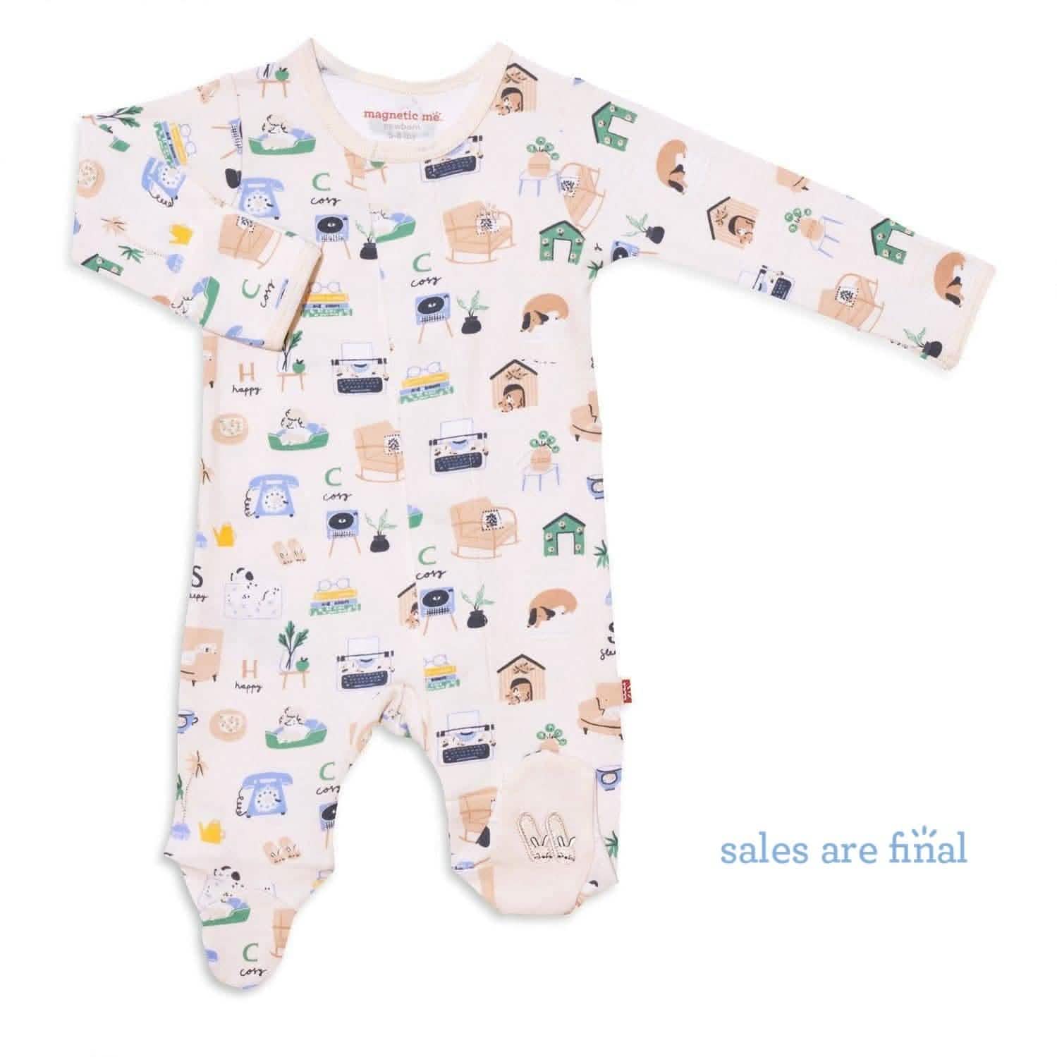cozy days organic cotton magnetic footie - re-loved