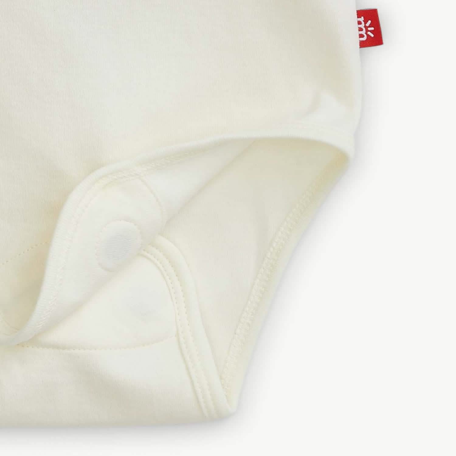 cream organic cotton magnetic bodysuit
