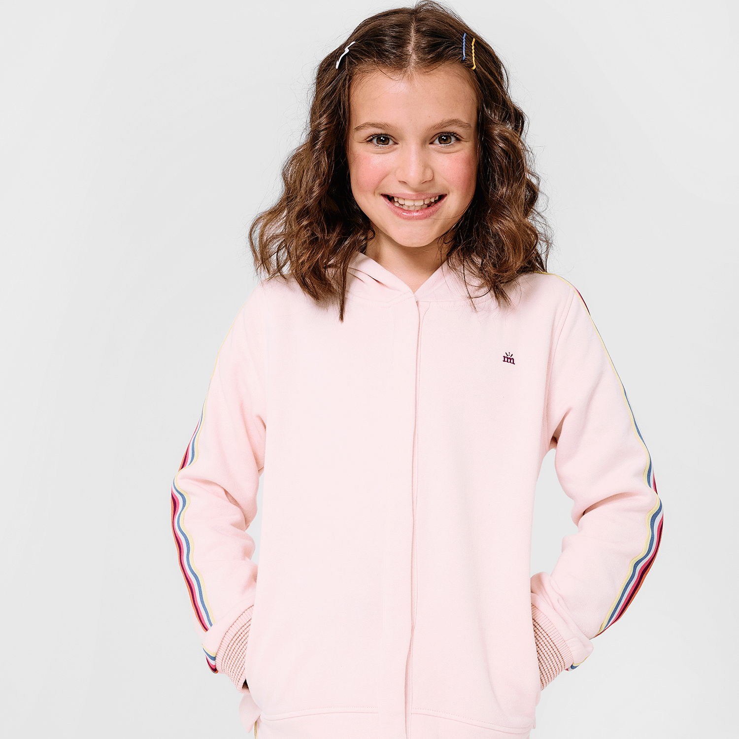 crystal pink cotton magnetic hoodie