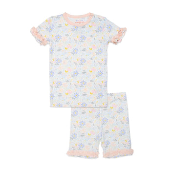 darby modal magnetic no drama pajama shortie set with ruffles